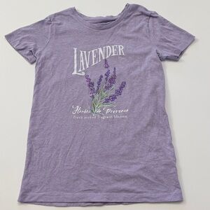 J. Crew Lavender Graphic Tee - Purple Floral Print